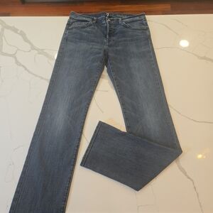 7 For All Mankind Standard Jeans Button Fly Straight Fit Blue Mens Size 33